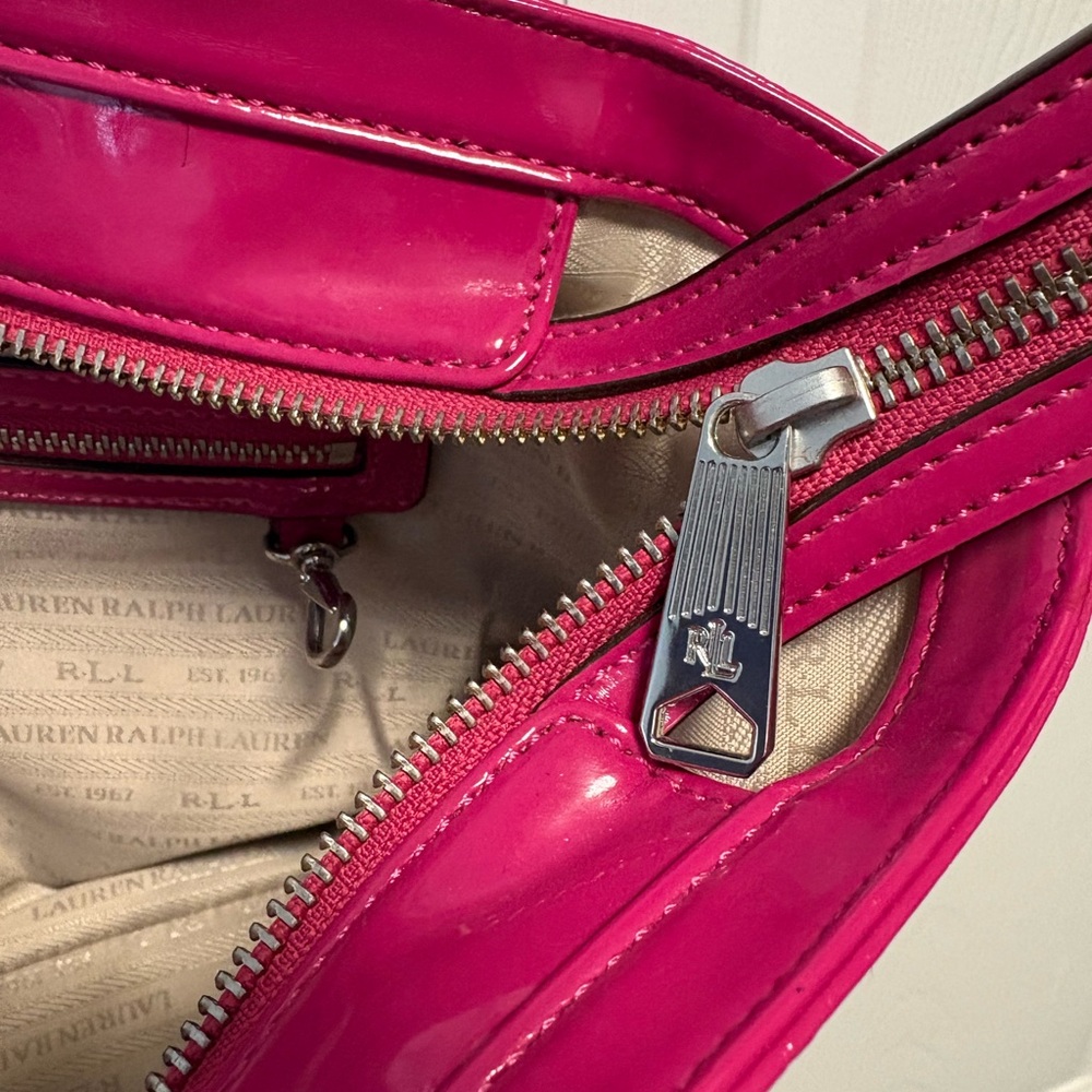 Lauren Ralph Lauren pink patent handbag. NWT!! - Picture 12 of 14